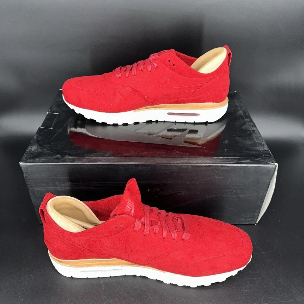 Nike Air Max 1 Royal Gym Red Size 10.5 847671 661 Sneaker Suede - Picture 8 of 16